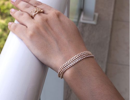 PULSEIRA BANHADA A OURO 18K COM ZIRCÔNIAS