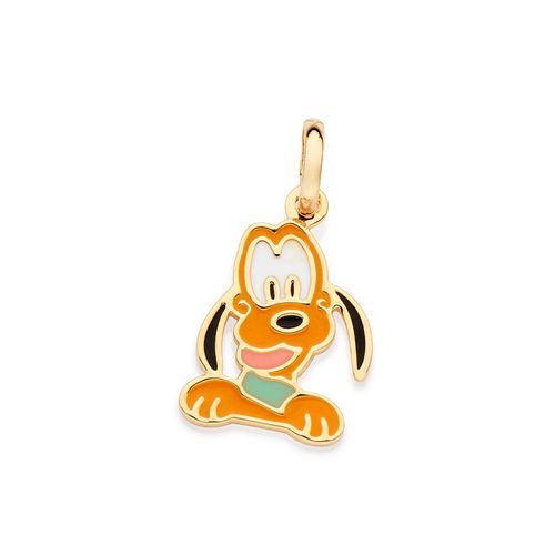PINGENTE PLUTO BANHADO A OURO 18K COM APLICAÇÃO DE RESINA