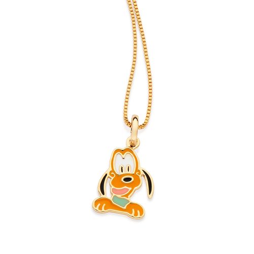 PINGENTE PLUTO BANHADO A OURO 18K COM APLICAÇÃO DE RESINA