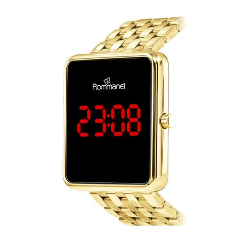 RELÓGIO DIGITAL LED DOURADO