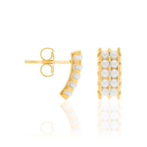 BRINCO BANHADO A OURO 18K COM PÉROLAS