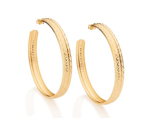 BRINCO BANHADO A OURO 18K MEIA ARGOLA