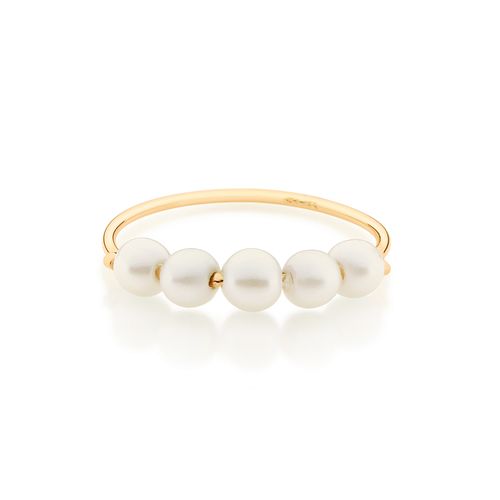 ANEL BANHADO A OURO 18K COM PÉROLAS