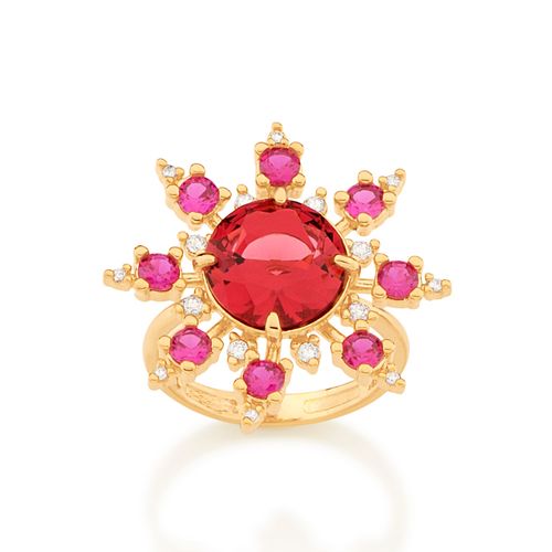 MAXI ANEL PAIXÃO BANHADO A OURO 18K COM ZIRCÔNIAS E CRISTAL