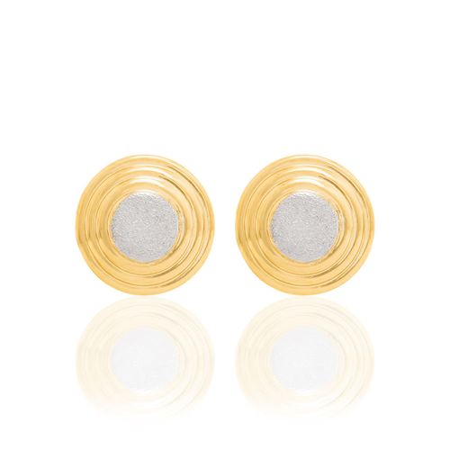 BRINCO RENDONDO BANHADO A OURO 18K COM APLICAÇÃO DE RHODIUM