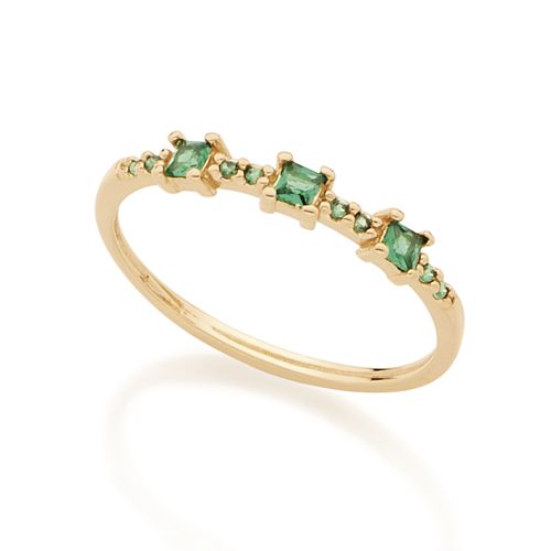 MEIA ALIANÇA BANHADA A OURO 18K COM ZIRCÔNIAS