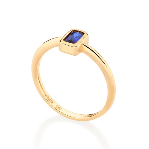 ANEL SOLITÁRIO BANHADO A OURO 18K COM ZIRCÔNIA