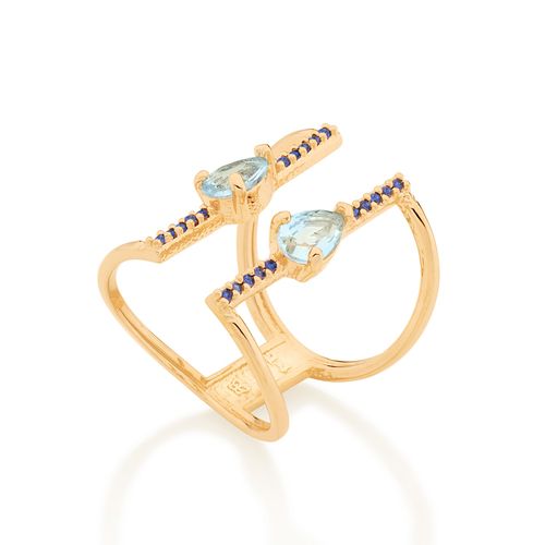ANEL ARO DUPLO AJUSTÁVEL BANHADO A OURO 18K