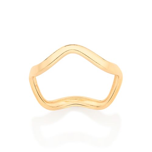ANEL ONDULADO BANHADO A OURO 18K
