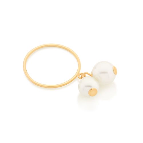 ANEL SKINNY RING BANHADO A OURO 18K COM PÉROLAS