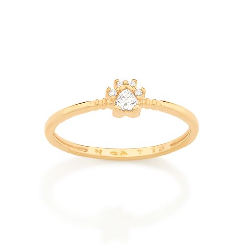 ANEL PATINHA DE CACHORRO BANHADO A OURO 18K