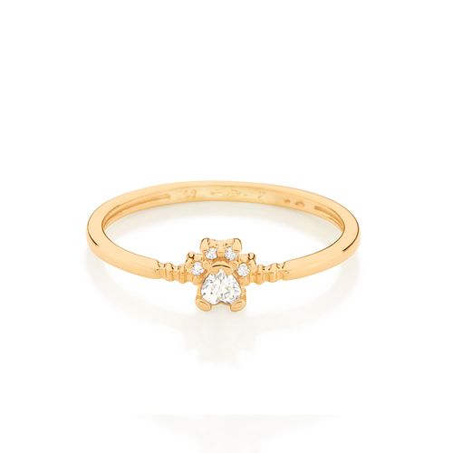 ANEL PATINHA DE CACHORRO BANHADO A OURO 18K