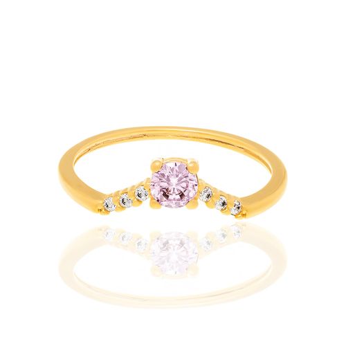 ANEL BANHADO A OURO 18K COM ZIRCÔNIAS