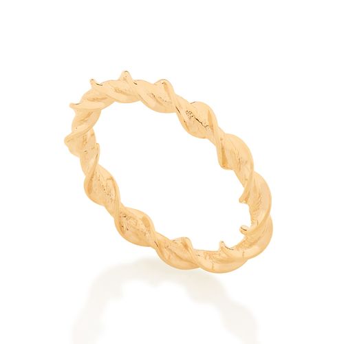 ANEL SKINNY RING TORCIDO BANHADO A OURO 18K
