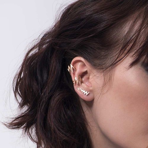 BRINCO EAR CUFF BANHADO A OURO 18K