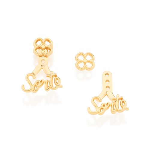 BRINCO EAR JACKET BANHADO A OURO 18K