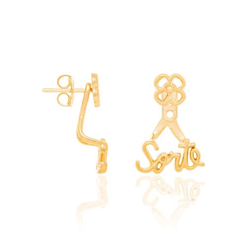 BRINCO EAR JACKET BANHADO A OURO 18K
