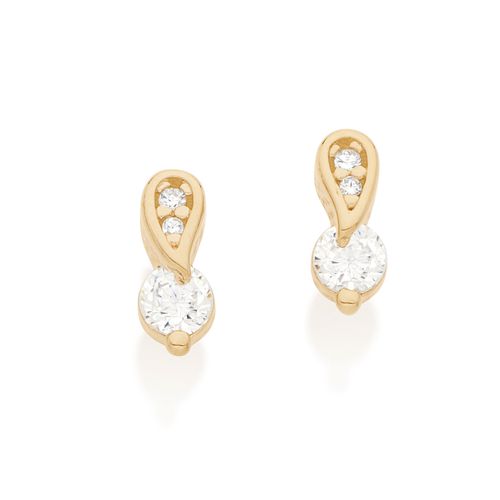 BRINCO BANHADO A OURO 18K COM ZIRCÔNIAS