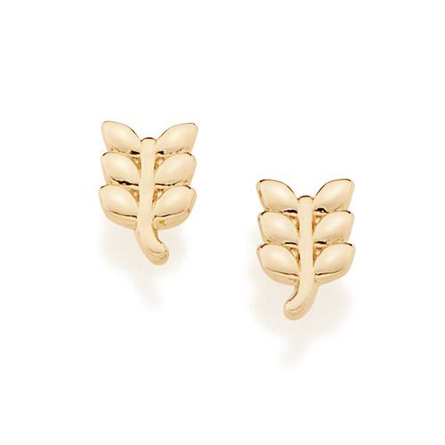 BRINCO  BANHADO A OURO 18K RAMO DE LOURO 18K