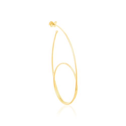 BRINCO MEIA ARGOLA DE FIO BANHADO A OURO 18K