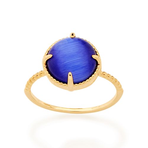 ANEL SOLITÁRIO BANHADO A OURO 18K