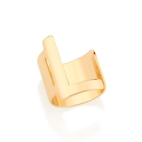 ANEL COM LETRA BANHADO A OURO 18K-LETRA L