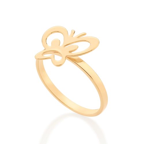 ANEL BORBOLETA BANHADO A OURO 18K