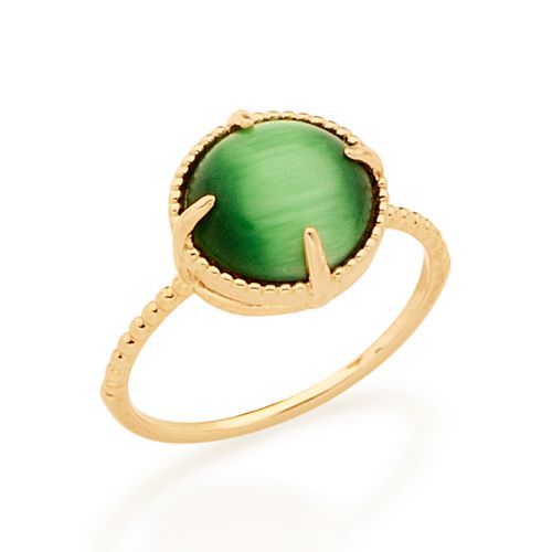 ANEL SOLITÁRIO BANHADO A OURO 18K