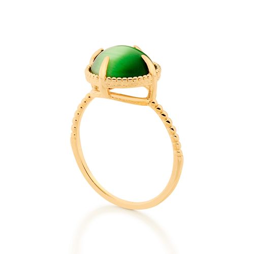 ANEL SOLITÁRIO BANHADO A OURO 18K