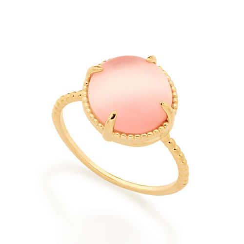 ANEL SOLITÁRIO BANHADO A OURO 18K