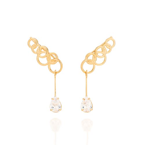 BRINCO BANHADO A OURO 18K COM ZIRCÔNIAS