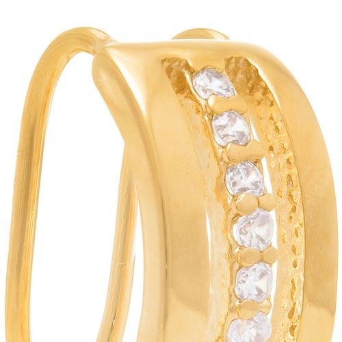 BRINCO PIERCING DE PRESSÃO BANHADO A OURO 18K COM ZIRCÔNIAS