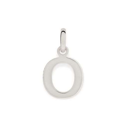 PINGENTE BANHADO A RHODIUM FORMATO ALFABETO-LETRA O