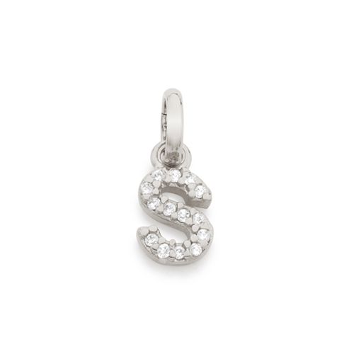 PINGENTE BANHADO A RHODIUM FORMATO ALFABETO-LETRA S