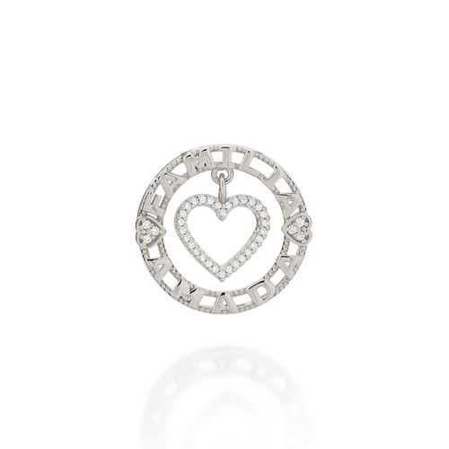 PINGENTE BANHADO A RHODIUM FORMATO CORAÇÃO