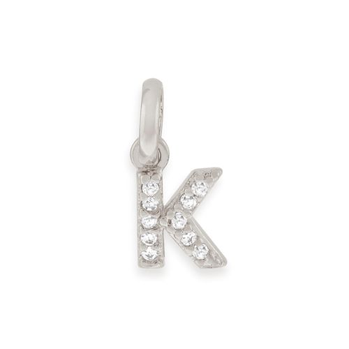 PINGENTE BANHADO A RHODIUM FORMATO ALFABETO-LETRA K