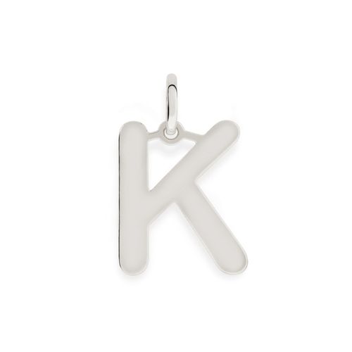 PINGENTE BANHADO A RHODIUM FORMATO ALFABETO-LETRA K