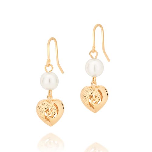 BRINCO BANHADO A OURO 18K COM PÉROLAS SINTÉTICAS