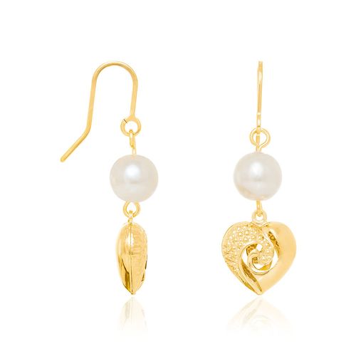 BRINCO BANHADO A OURO 18K COM PÉROLAS SINTÉTICAS