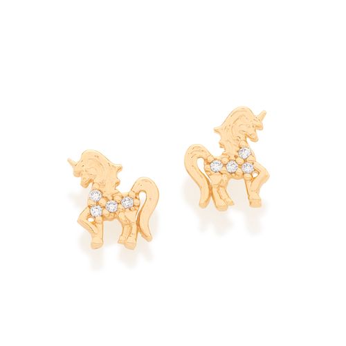 BRINCO BANHADO A OURO 18K UNICÓRNIO
