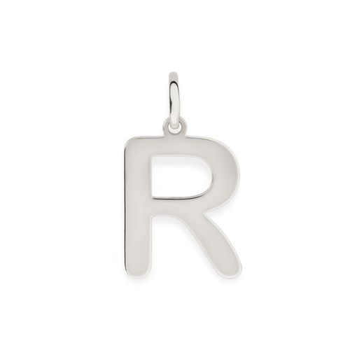 PINGENTE BANHADO A RHODIUM FORMATO ALFABETO-LETRA R