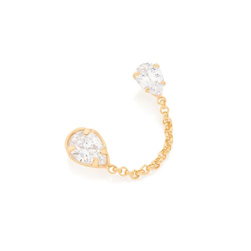 BRINCO UNITÁRIO BANHADO A OURO 18K COM ZIRCÔNIAS