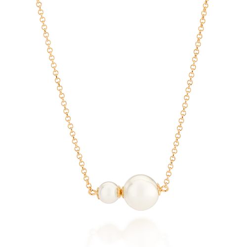 GARGANTILHA BANHADA A OURO 18K COM PÉROLAS SINTÉTICAS