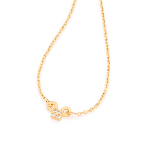 GARGANTILHA INFANTIL BANHADA A OURO 18K COM PINGENTE QUADRADO