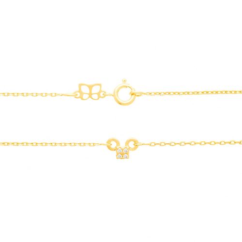 GARGANTILHA INFANTIL BANHADA A OURO 18K COM PINGENTE QUADRADO