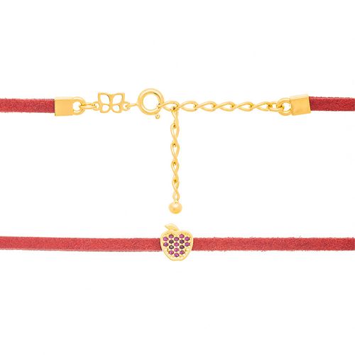 GARGANTILHA INFANTIL CHOKER BANHADA A OURO 18K COM PEDANT MAÇÃ