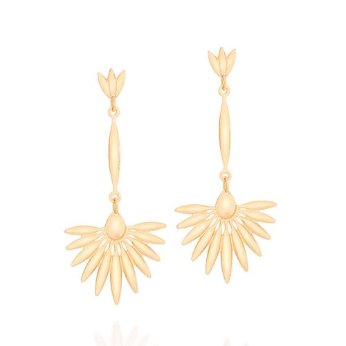 BRINCO BANHADO A OURO 18K FOLHAS