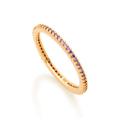 ALIANÇA APARADOR BANHADA A OURO 18K COM ZIRCÔNIAS