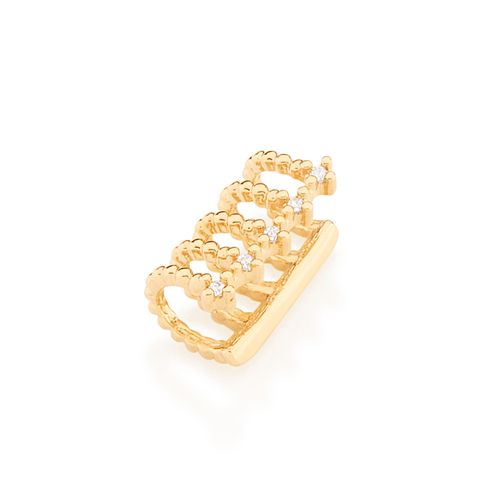 BRINCO PIERCING DE PRESSÃO BANHADO A OURO 18K COM ESFERAS