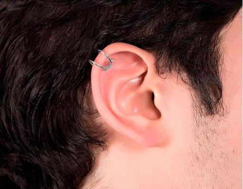 BRINCO PIERCING DE PRESSÃO BANHADO A RHODIUM